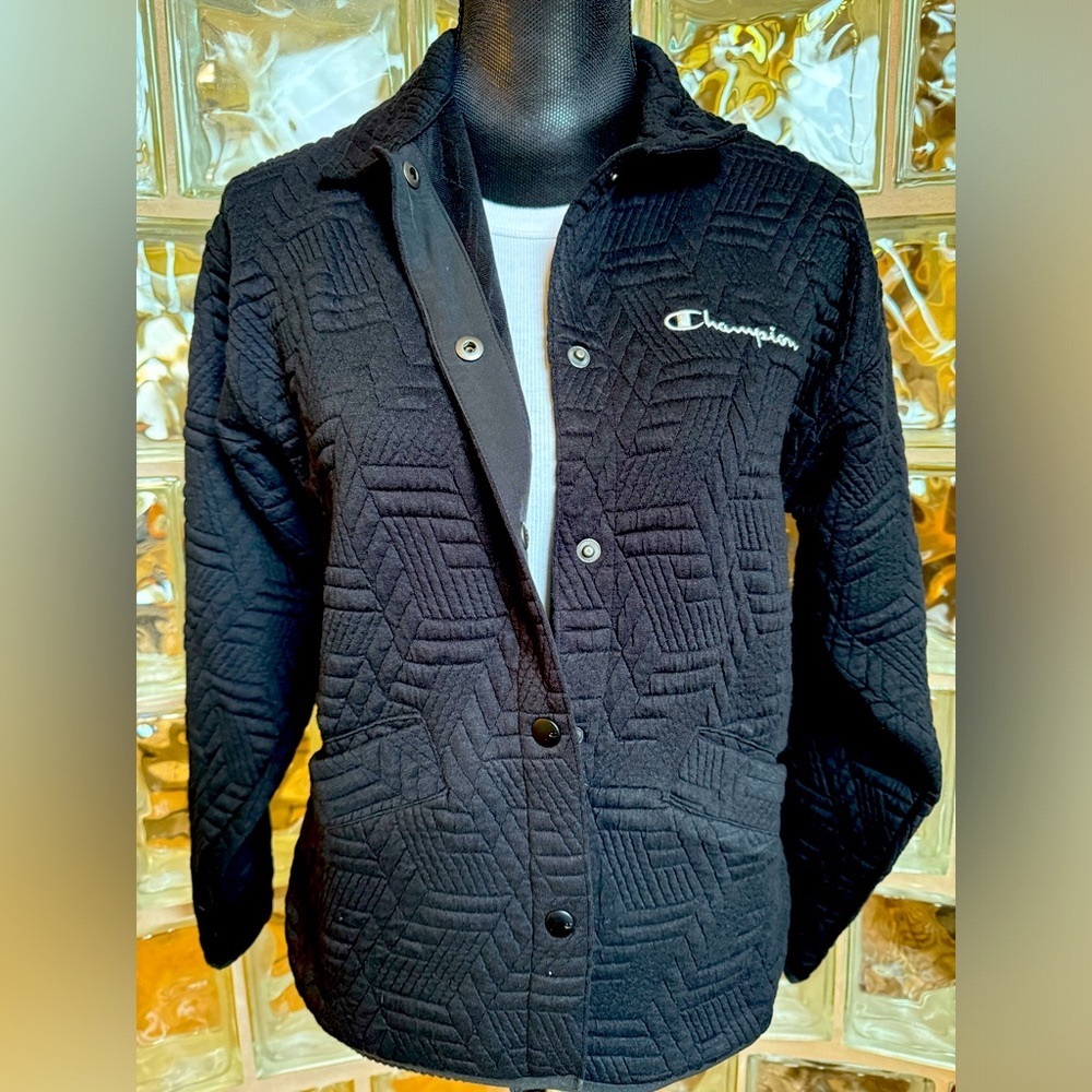 Champion Lightweight Jacket Textural Full Snap Embroidered Women’s Size XS (NWT)